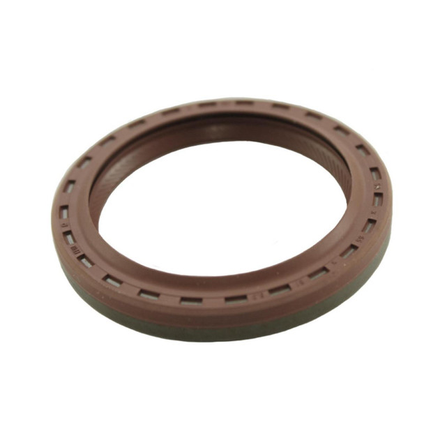 Direct Replacement Front Crankshaft Oil Seal for Discovery 2 & Defender Td5, image of a brown circular oil seal with detailed grooves and markings. Direct Replacement Front Crankshaft Oil Seal for Discovery 2 & Defender Td5, image of a brown circular oil seal with detailed grooves and markings.
