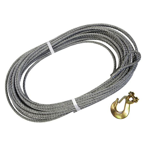 Replacement Galvanised Winch Cable with Hook 30.5 Metre from JGS4x4