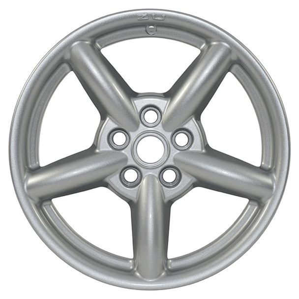 ZU Wheel Silver Zu Rim for Discovery 3/4 & Range Rover Sport Mk1 & Range Rover L322, front view of a silver alloy wheel rim with a star-shaped design. ZU Wheel Silver Zu Rim for Discovery 3/4 & Range Rover Sport Mk1 & Range Rover L322, front view of a silver alloy wheel rim with a star-shaped design.