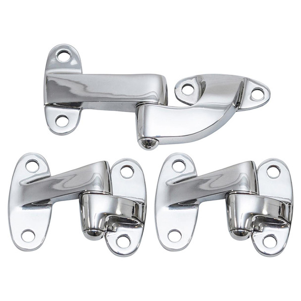 Britpart Rear Door Hinge Kit for Defender & Series 2/3, chrome plated metal door hinges for vehicle rear doors. Britpart Rear Door Hinge Kit for Defender & Series 2/3, chrome plated metal door hinges for vehicle rear doors.