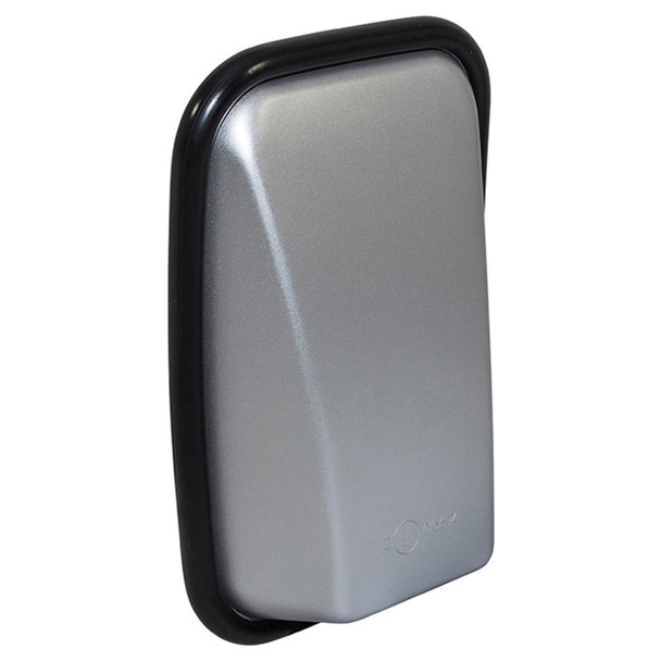 BRITPARTXS XS Wing Mirror - DA6893, silver and black side wing mirror for defender vehicle.