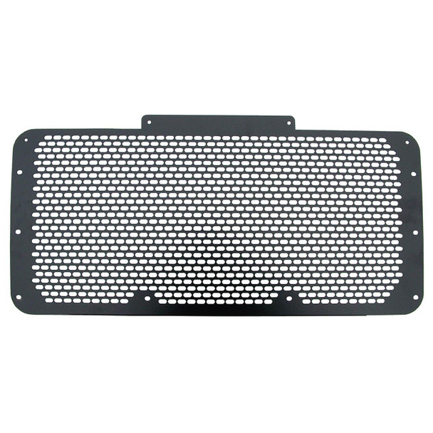 Britpart Stainless Steel Black Radiator Front Grille for Defender, black radiator grille with stainless steel mesh design.
