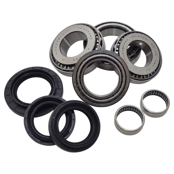 Britpart Standard Rear Differential Repair Overhaul Kit for Discovery 3, Discovery 4, and Range Rover Sport, image showing metal bearing and rubber seal components.