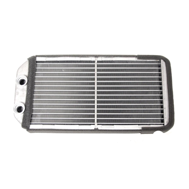 Direct Replacement Heater Matrix for Discovery 1 with Air Conditioning (1994-1998), image of a metallic car heater matrix with cooling fins and mounting points.