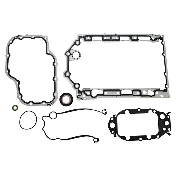 Britpart Engine Bottom End Gasket Set for Discovery 3 2.7 TDV6, image showing various gaskets and seals for engine repair deletion.