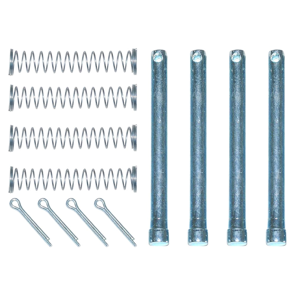 OEM Parts Rear Brake Pad Fitting Pin Kit - DA4105 for Defender 110, includes brake pad fitting pins, springs, and cotter pins for vehicle brake assembly.