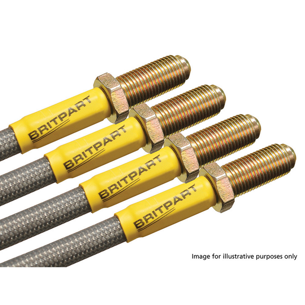 Series 2, 3 LWB Extended Stainless Steel Braided Brake Hose Kit Metric from JGS4x4