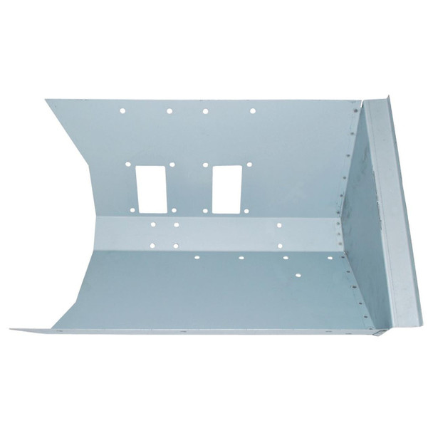 Britpart Right Hand Side Footwell - DA2001O for Series, car footwell panel with multiple mounting holes and cutouts, metal construction for vehicle flooring repair. Britpart Right Hand Side Footwell - DA2001O for Series, car footwell panel with multiple mounting holes and cutouts, metal construction for vehicle flooring repair.