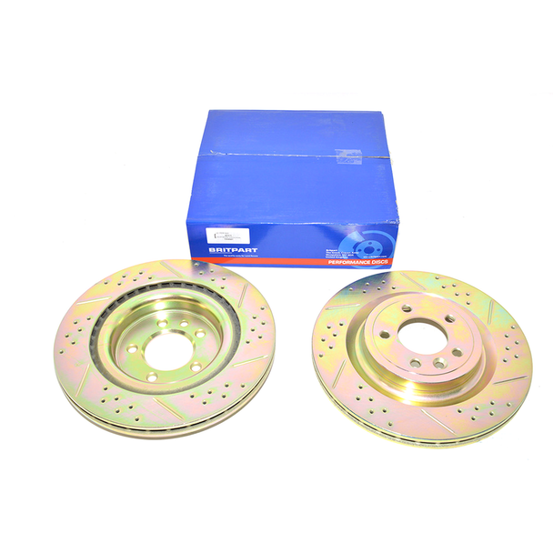Discovery 5 Rear Vented Brake Discs Drilled and Grooved Performance Upgrade from JGS4x4