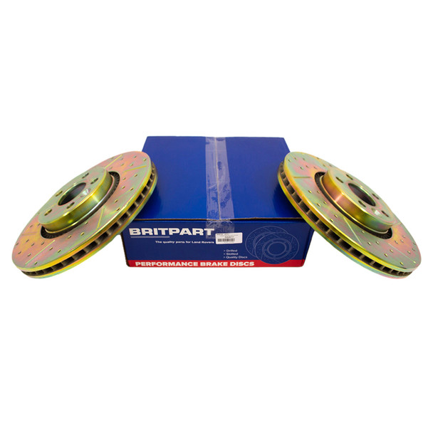 Freelander 2 Front Brake Discs Vented Drilled and Grooved Performance Upgrade from JGS4x4