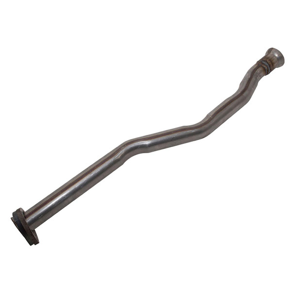 DOUBLE SS Double S Downpipe Intermediate exhaust Pipe for Defender 2.5 NA Diesel - NRC9137, stainless steel downpipe with a bent pipe design for vehicle exhaust system.