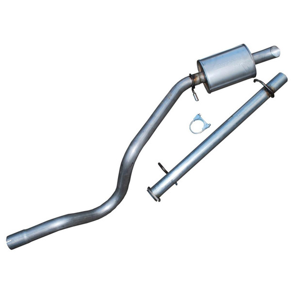 Britpart Sports System Utility Link Pipe Kit for Discovery 1, metallic pipe components and muffler for vehicle exhaust system.