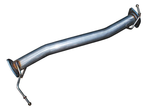 Britpart Front Exhaust Silencer Replacement Pipe for Defender 90 Puma, metallic exhaust pipe with mounting brackets and flange. Britpart Front Exhaust Silencer Replacement Pipe for Defender 90 Puma, metallic exhaust pipe with mounting brackets and flange.