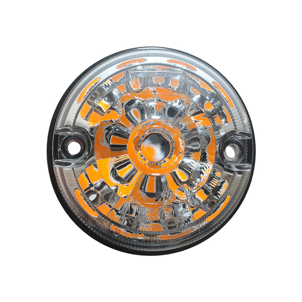 WIPAC  LED Clear Rear Indicator Light for Defender - LR048187, round transparent vehicle indicator.