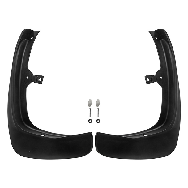 Terrafirma Rear Mud Flaps for Range Rover Sport L320, pair of black mud flaps with mounting brackets.