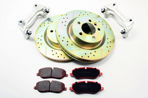 Terrafirma Discovery 3/4 Range Rover Sport Big Brake Upgrade Kit Premium Ceramic Brake Pads & CDG Cross Drilled & Grooved Brake Discs from JGS4x4