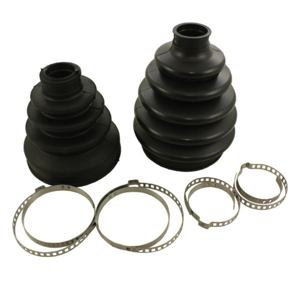 Britpart Front Driveshaft CV Boot Kit For Automatic Discovery 3/4 & Range Rover Sport, black rubber CV boot kits with metal clamps.
