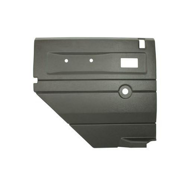 Terrafirma Defender Dark Grey Rear Left Hand Door Card for Push Button & Manual Windows, image of the vehicle door interior panel.