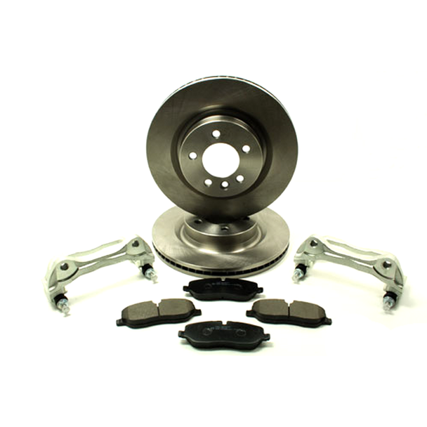 Terrafirma Discovery 3/4 Range Rover Sport Big Brake Upgrade Kit with Uni-brake Pads & Allmakes Brake Discs, showing large brake disc, brake calipers, and pad components.