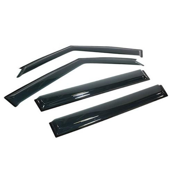 Terrafirma Wind Deflector Set of 4 for Range Rover L322, black aerodynamic wind deflectors designed to reduce wind noise and improve comfort while driving.