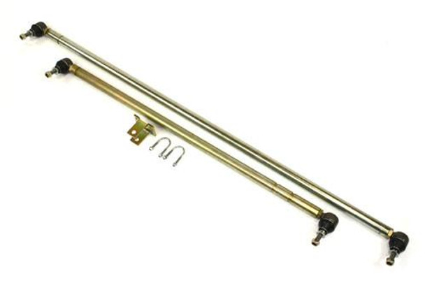 Terrafirma Heavy Duty Steering Track Rod and Drag Link Steering Arms for Discovery 2, set of two heavy-duty metal steering rods with ball joints for off-road vehicle steering.