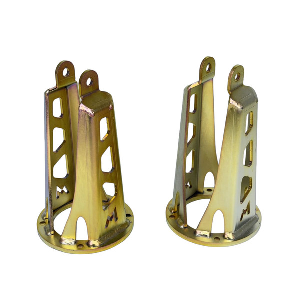 Terrafirma Front Skeleton Shock Absorber Turrets for Discovery 2, metal shock absorber mounting brackets with golden finish  - TF534 from JGS4x4.