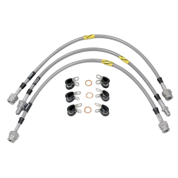 Terrafirma TF645GD 4-Line 2" Extended Stainless Steel Brake Hose Kit for Defender 90/110/130 without ABS (2004-2016) from JGS4x4