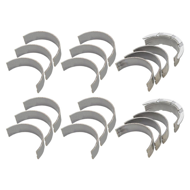 KING 00.20/0.50mm Engine Bearing Set, engine bearing set for Discovery 4 and Range Rover Sport 3.0 V6 Diesel, includes multiple silver engine bearings arranged in a grid on a white background.