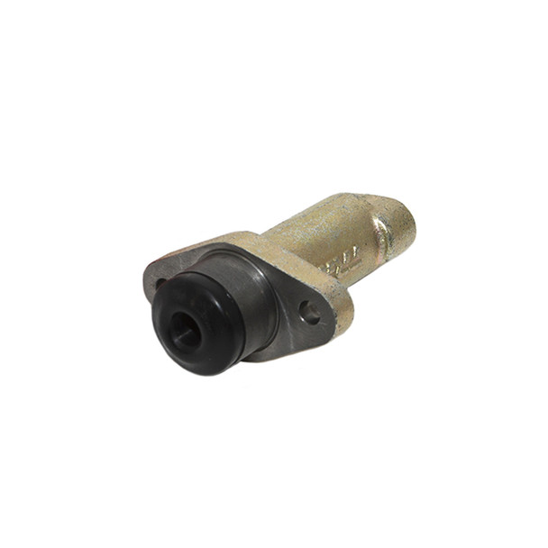 TRW Replacement Clutch Slave Cylinder for Defender and Discovery 2 Td5, metallic cylindrical automotive part with hydraulic connections and a red cap at the end.