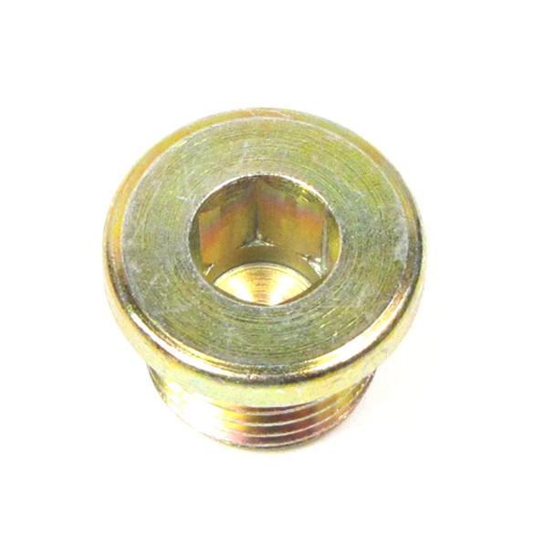 Direct Replacement Automatic Gearbox Level Plug for Discovery 1 & 2, metallic cylindrical automotive part with threaded exterior and hollow interior for fluid level check. Direct Replacement Automatic Gearbox Level Plug for Discovery 1 & 2, metallic cylindrical automotive part with threaded exterior and hollow interior for fluid level check.