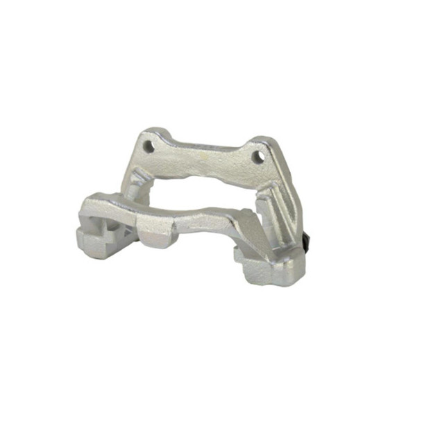 Product OEM Parts Brake Caliper Rear Right Hand Bracket for Discovery 4, silver metallic brake caliper bracket isolated on white background