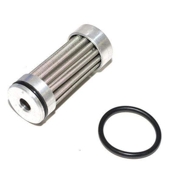 Direct Replacement ACE Valve Block Filter for Range Rover Sport L320, metallic cylindrical automotive part with multiple tubes and a black O-ring.