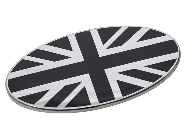 Union Jack Oval Badge for Black and Chrome Self-Adhesive from JGS4x4