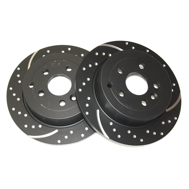 EBC Drilled and Grooved Rear Brake Disc set for Freelander 2 - LR001018 from JGS4x4