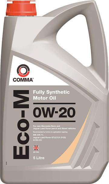 Comma ECOM5L Eco-M 0W-20 Fully Synthetic Engine Oil - 5 Litre from JGS4x4