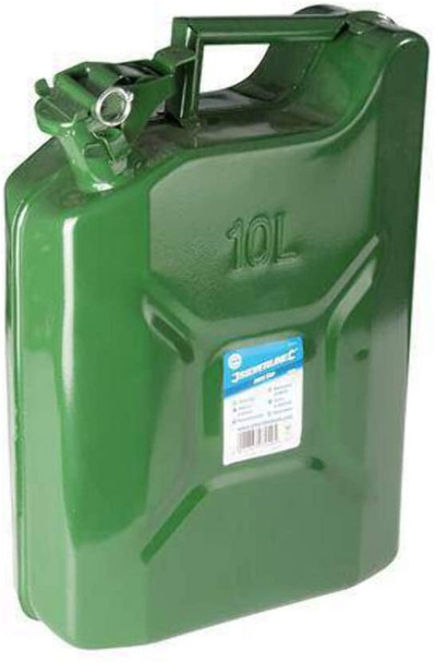 Jerry Can 10L Litre Green Metal Petrol Can - 563474