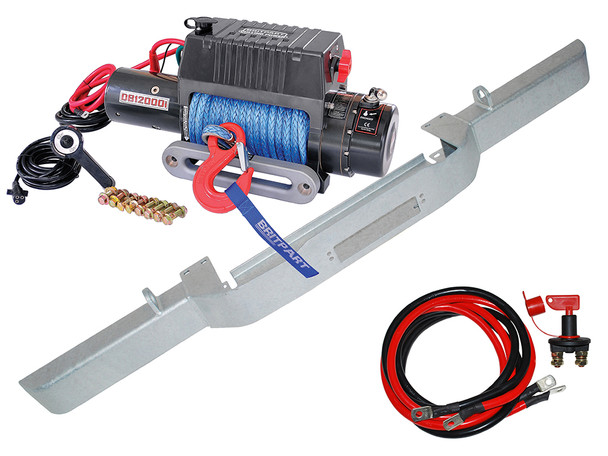 Galvanised Winch Bumper and DB12000I Winch for Defender - DB1313R from JGS4x4