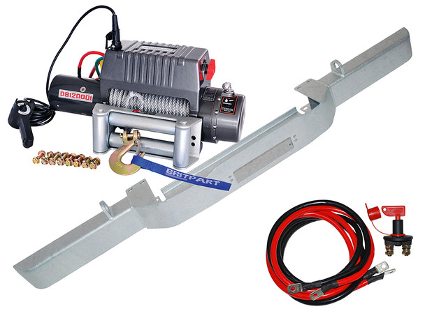 Galvanised Winch Bumper and DB12000I Winch for Defender - DB1313GALV from JGS4x4