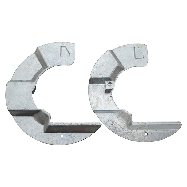 DA1860 galvanised front brake disc mud shield pair for Defender