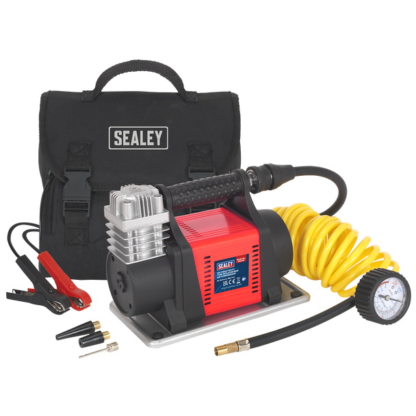 SEALEY 12V Heavy Duty Tyre Inflator/Mini Air Compressor 50L/Min 150 PSI | MAC05 from JGS4x4 SEALEY 12V Heavy Duty Tyre Inflator/Mini Air Compressor 50L/Min 150 PSI | MAC05 from JGS4x4