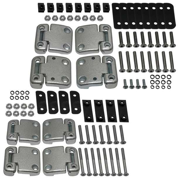 Front & Rear 2nd Row Full Door Hinge Kit Sets for Defender 110 & 130 from JGS4x4
