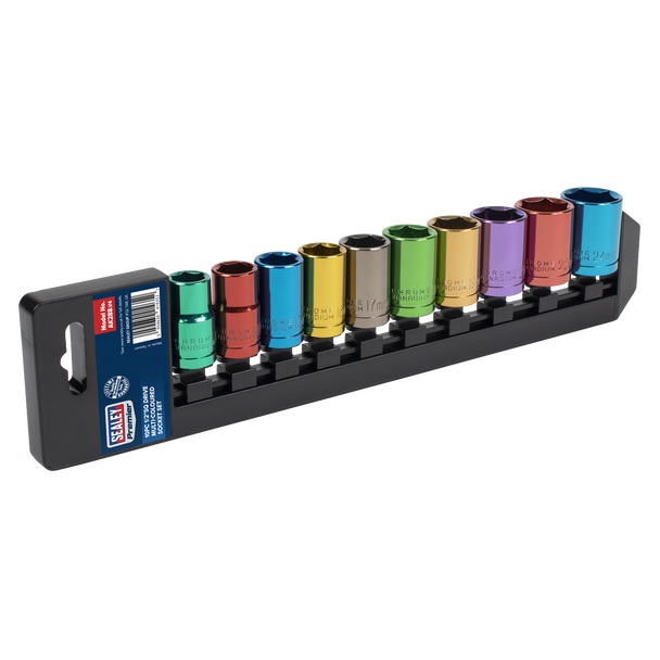 Premier Multi-Coloured Socket Set 1/2"Sq Drive 10pc