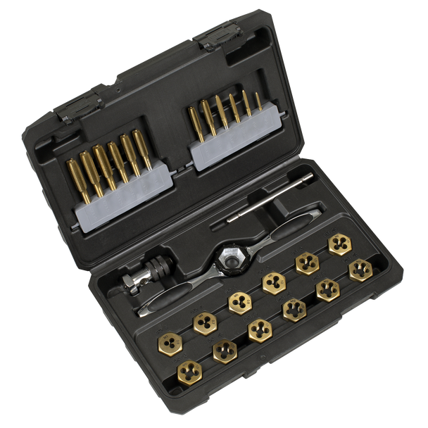 Titanium Coated Hexagonal Tap & Die Set 26pc