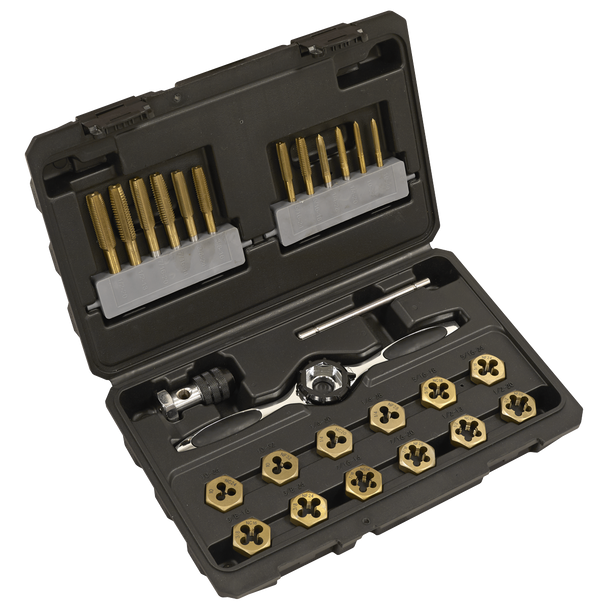 Premier Hexagonal Tap & Die Set 26pc Hexagonal - Imperial - Titanium Coated