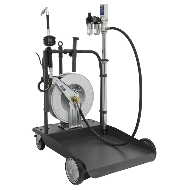 Air Operated Oil Dispensing System with 10m Retractable Hose Reel