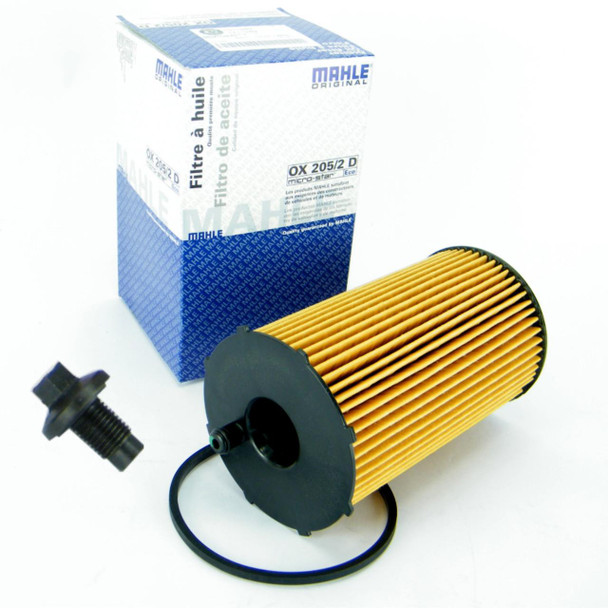 Direct Replacement Oil Filter & Sump Plug for Discovery 3, 4 & Range Rover Sport 2.7 TDV6, engine oil filter with sump plug and packaging box.