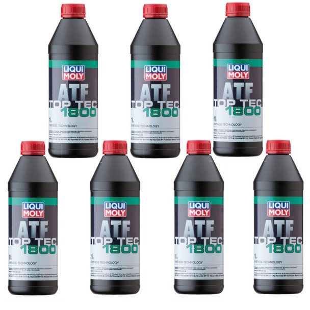 Liqui Moly Top Tec ATF 1800 ZF6HP Transmission Oil Fluid, set of 7 one-litre bottles.