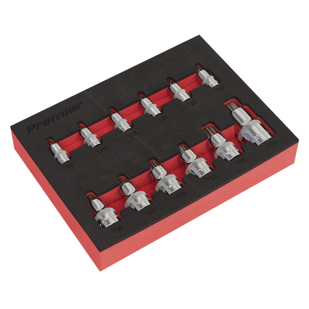 Premier Stubby TRX-Star* Socket Bit Set 1/4", 3/8" & 1/2"Sq Drive 12pc