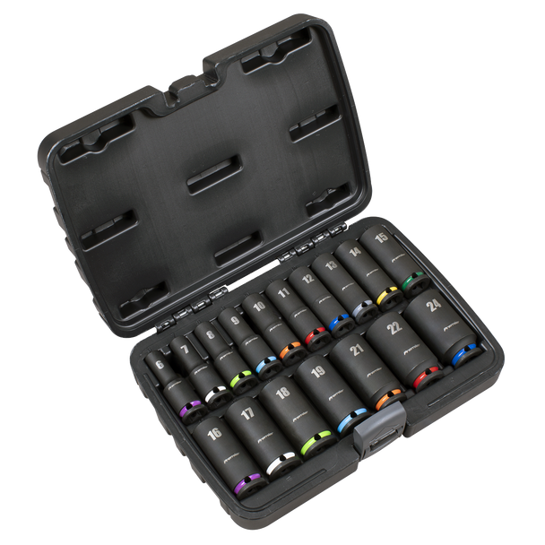 Deep Impact Socket Set 3/8"Sq Drive 17pc