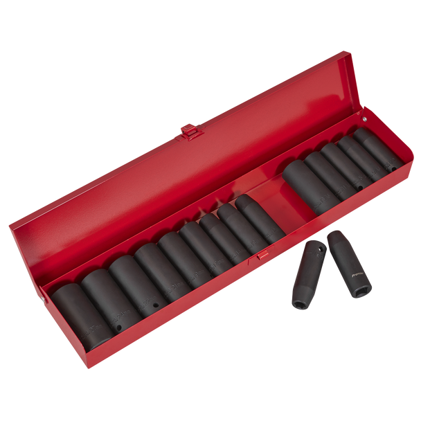 Premier Metric/Imperial Deep Impact Socket Set 1/2"Sq Drive 16pc